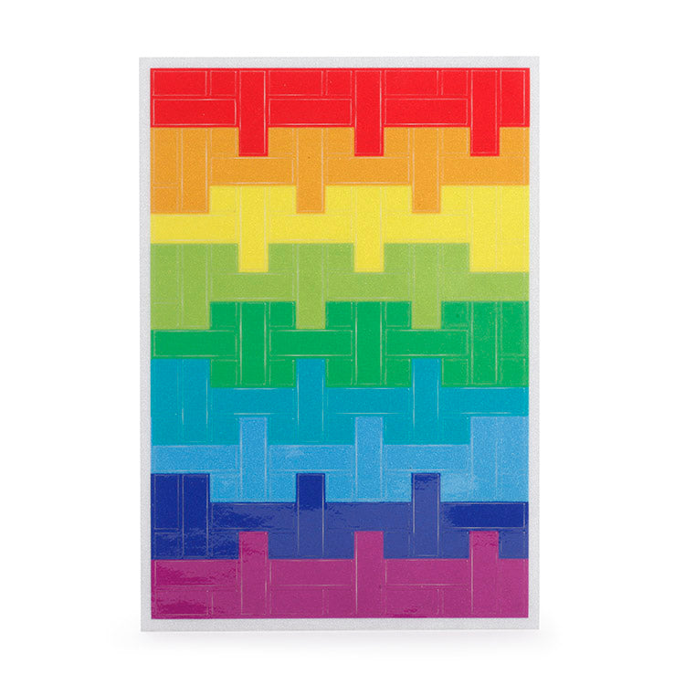Kikkerland Fiets Rainbow Blocks Fahrradaufkleber reflektierend