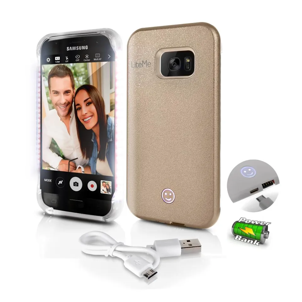 Serenelife Lite-Me Handyhülle S7 Edge mit LED-Licht + Powerbank