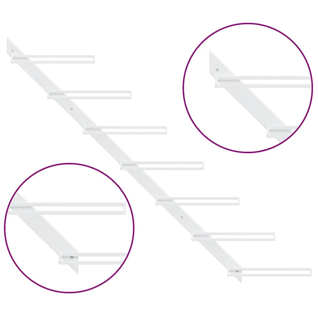vidaXL Möbel Wand Weinregal Weiß Metall für 7 Flaschen 88cm