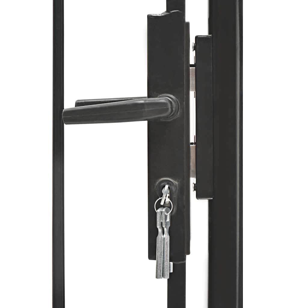 vidaXL Woerden Gartentor Stahl Schwarz 1,75 m