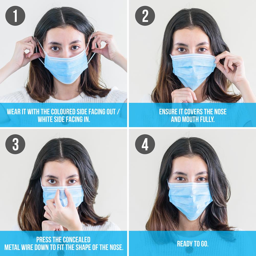 Serenelife Health Beauty Einwegmasken 3-lagig 50 Stück
