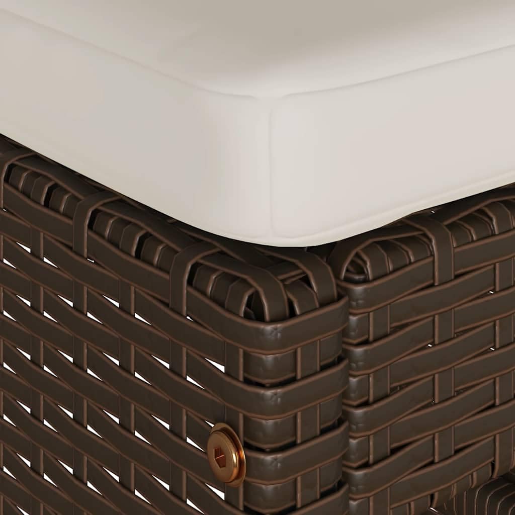 vidaXL Heim & Garten Barhocker Braun Rattanstuhl 2 Stk. mit Kissen