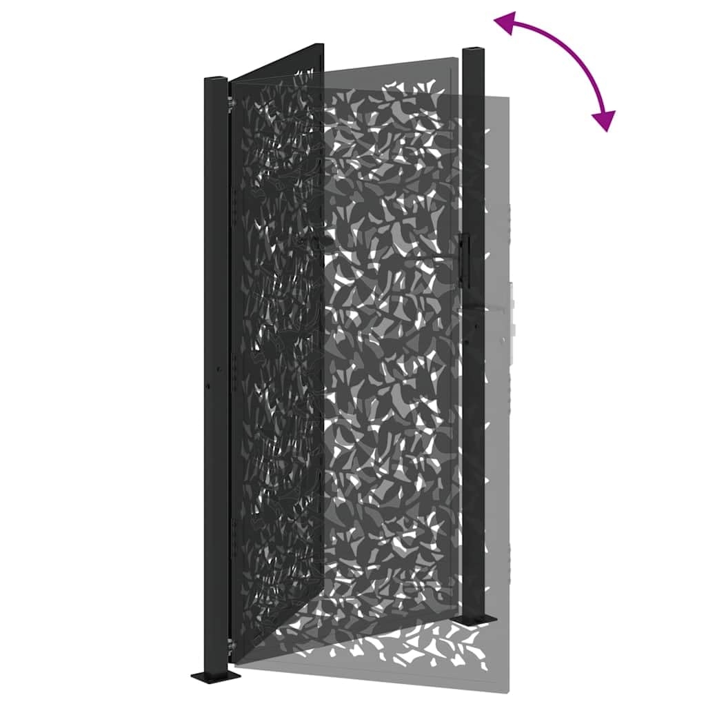vidaXL Heim & Garten Gartentor 100x175cm Schwarz Stahl