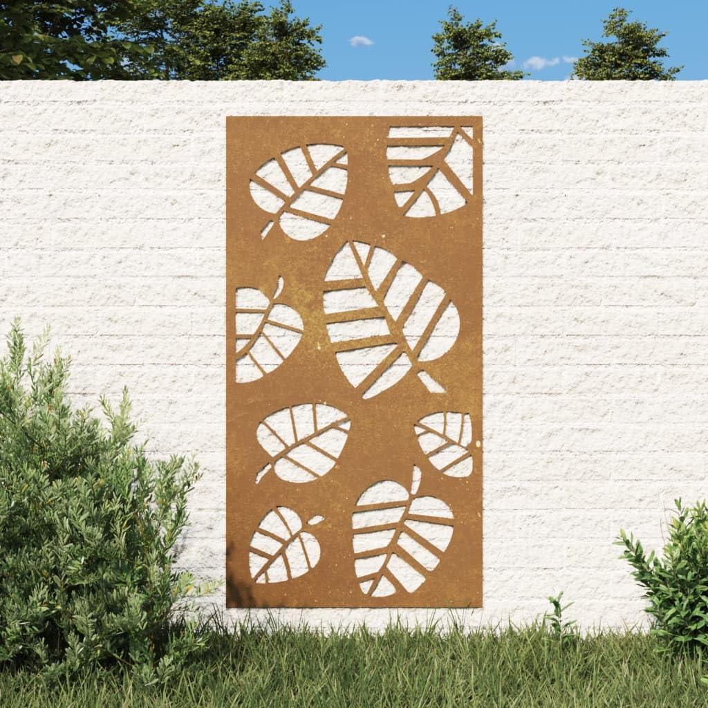vidaXL Heim & Garten Wanddeko 105x55 cm Cortenstahl Blatt Rost