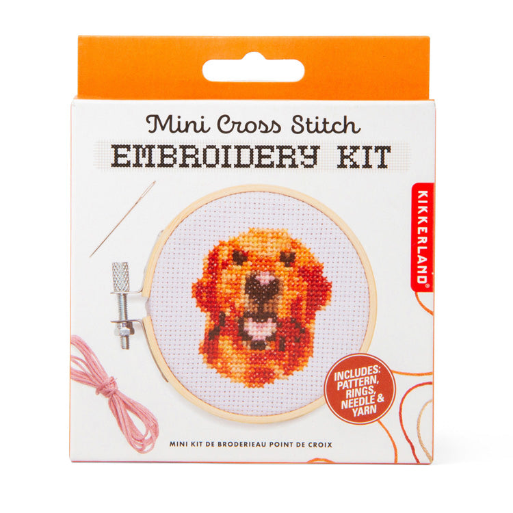 Kikkerland Crafters Dog Mini Stickset Golden Retriever Kreuzstich