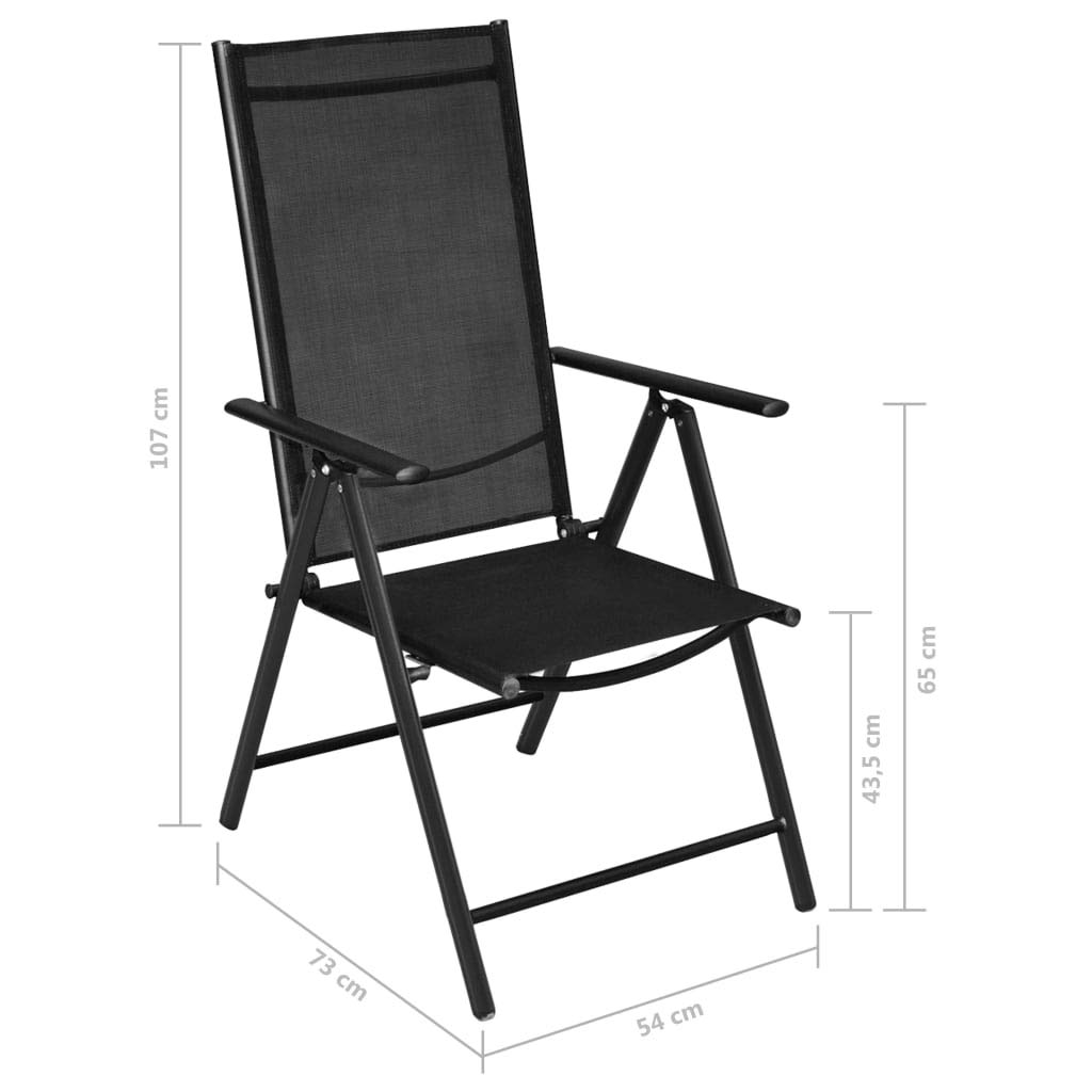 vidaXL Heim & Garten Bistroset 3-tlg schwarz Alu