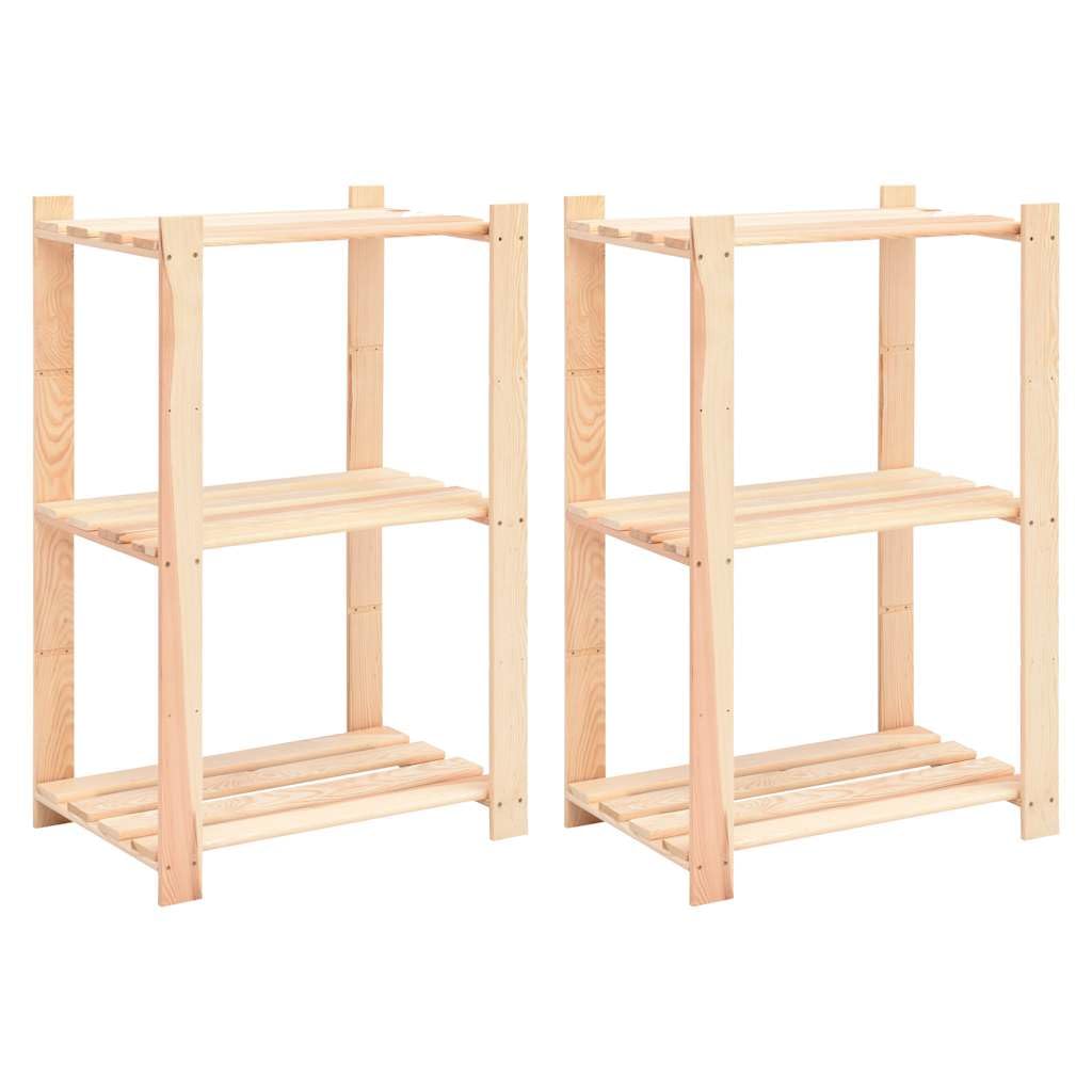 vidaXL Kiefer Massiv Lagerregal Holzregal 3 Böden 1 Stück 150 kg