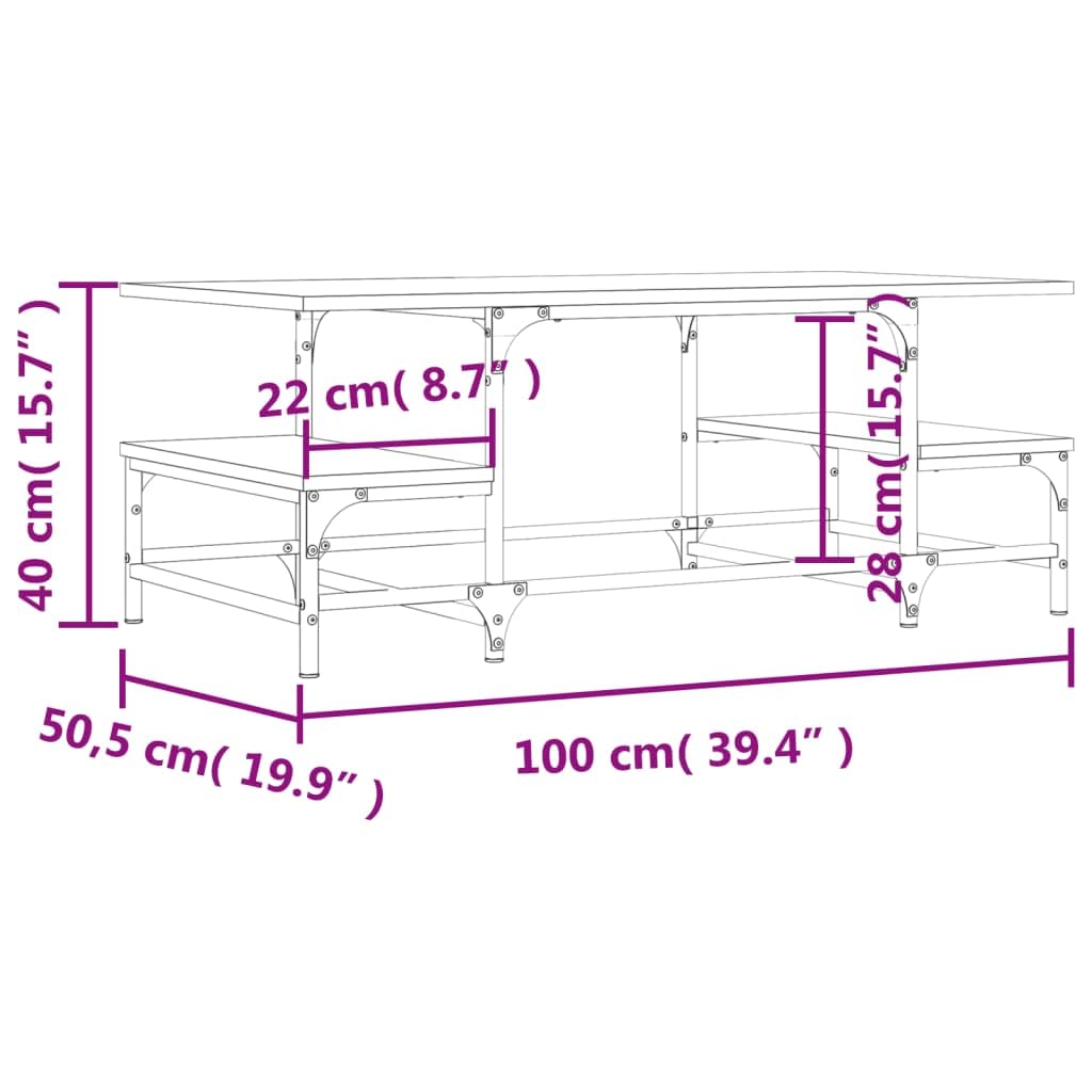 vidaXL Möbel Couchtisch Schwarz 100x50,5x40 cm Holz