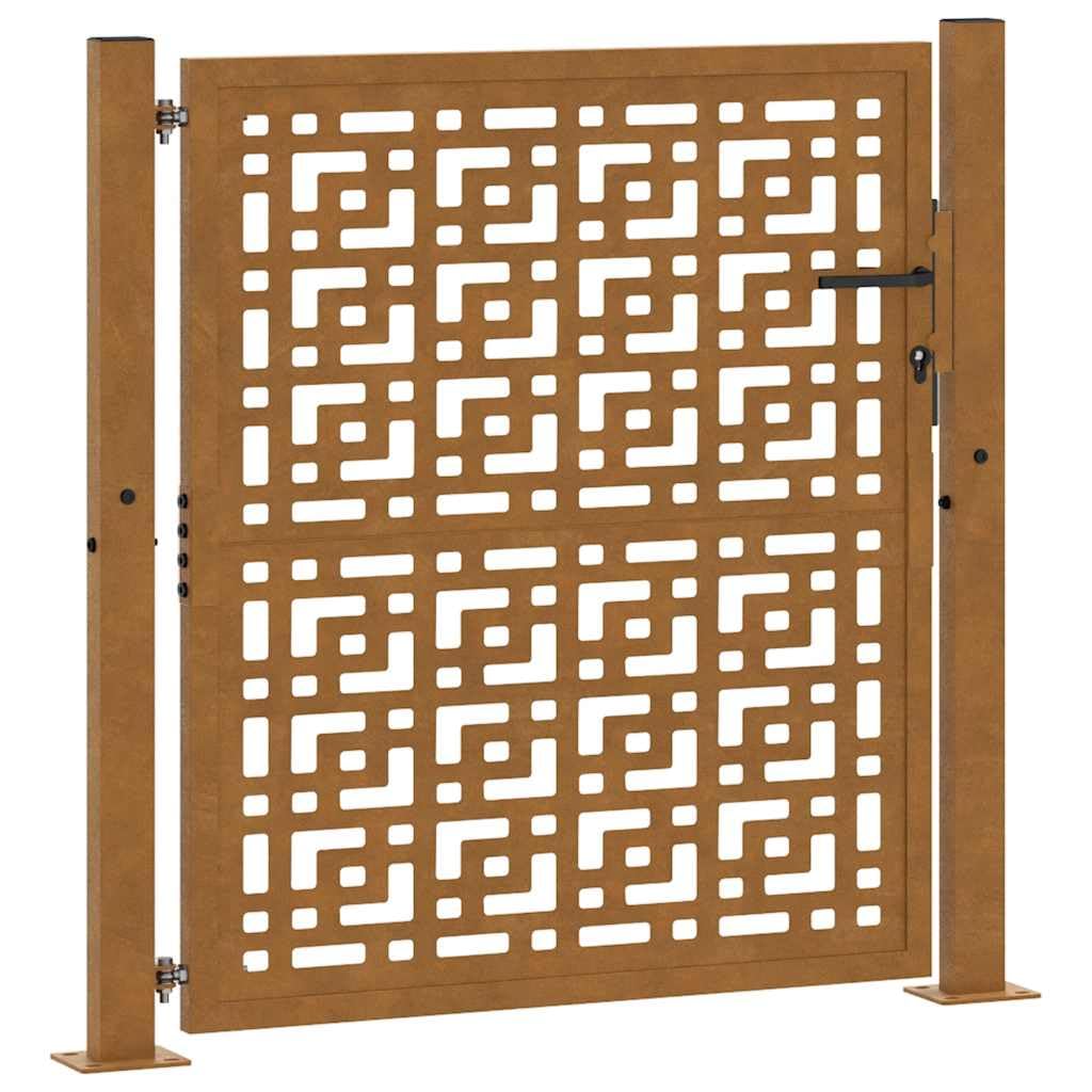 vidaXL Gartentor 100x100 cm Cortenstahl braun abschließbar