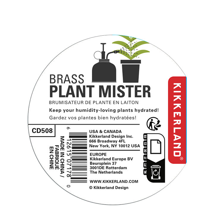 Kikkerland Tools & Wellness Brass Plant Mister Messing 300 ml