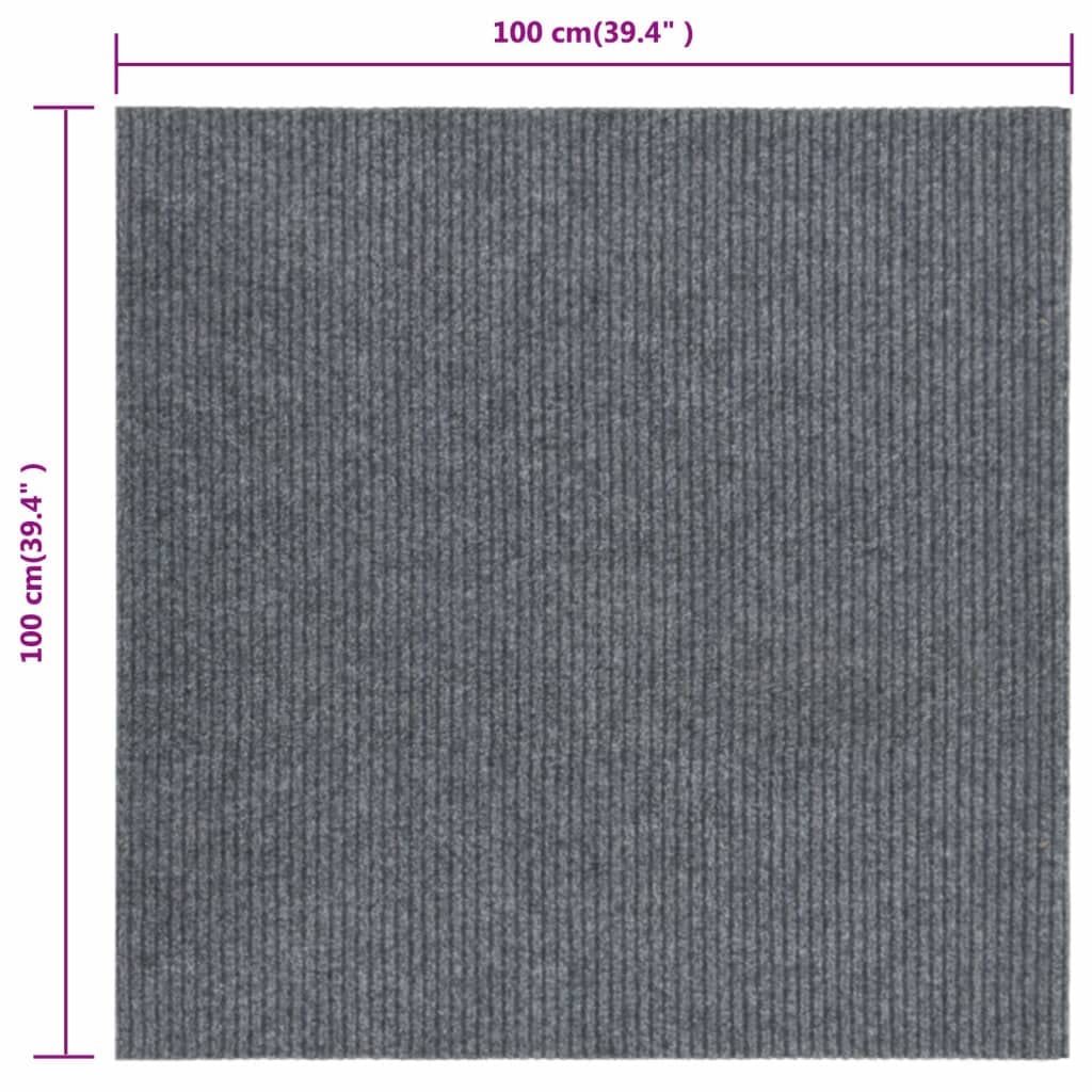 vidaXL Schmutzfangläufer 100x100 cm Grau Rutschfest