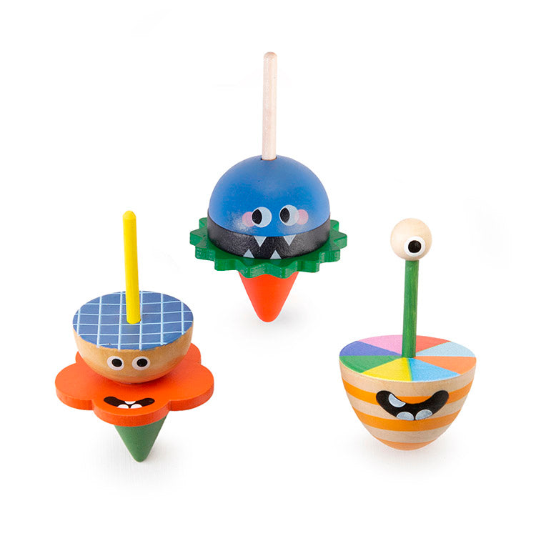Kikkerland Kidoki Kreisel Monster Spielzeug sortiert