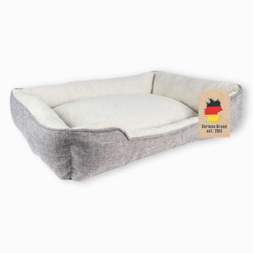 Intirilife Haustierbett Plüsch Grau 60cm Hundebett Katzenbett