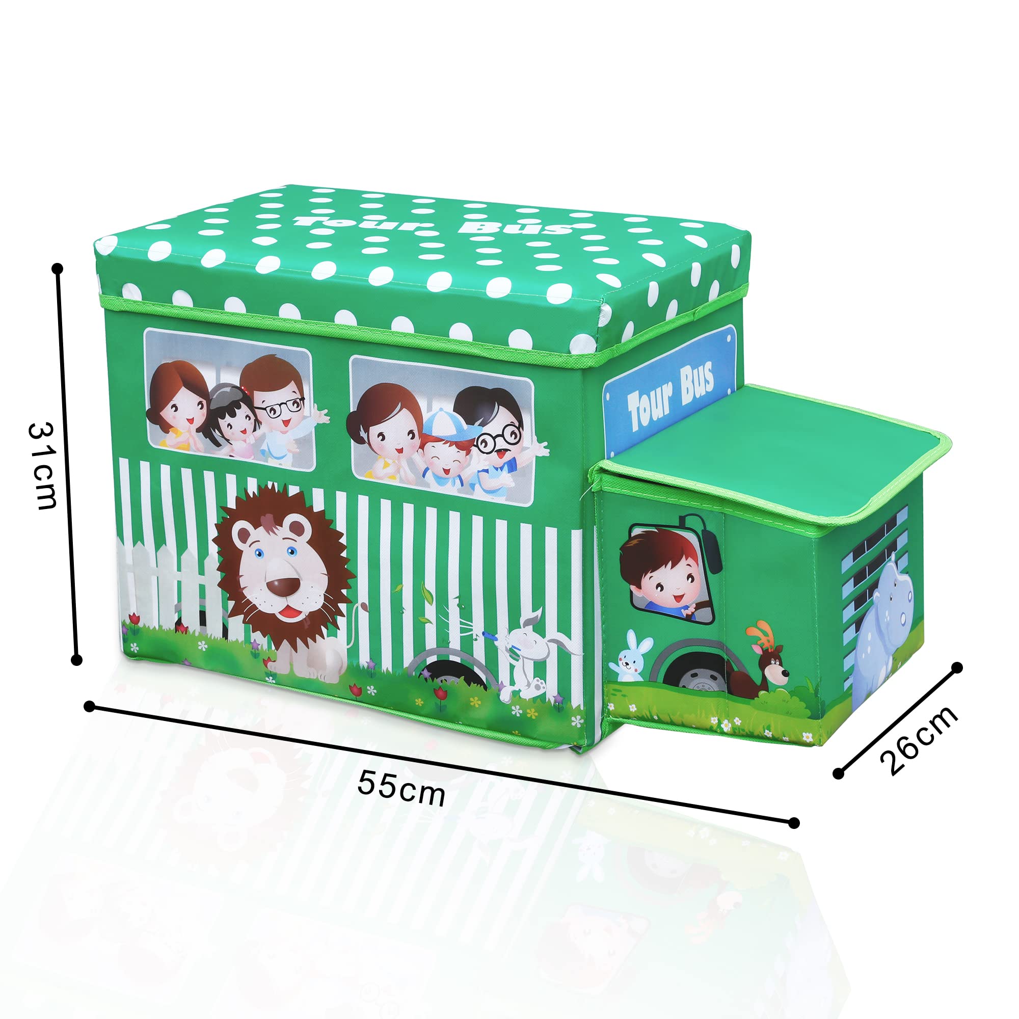 Intirilife Sitzhocker Sitzbank Tour Bus 55x31x26cm Kunstleder