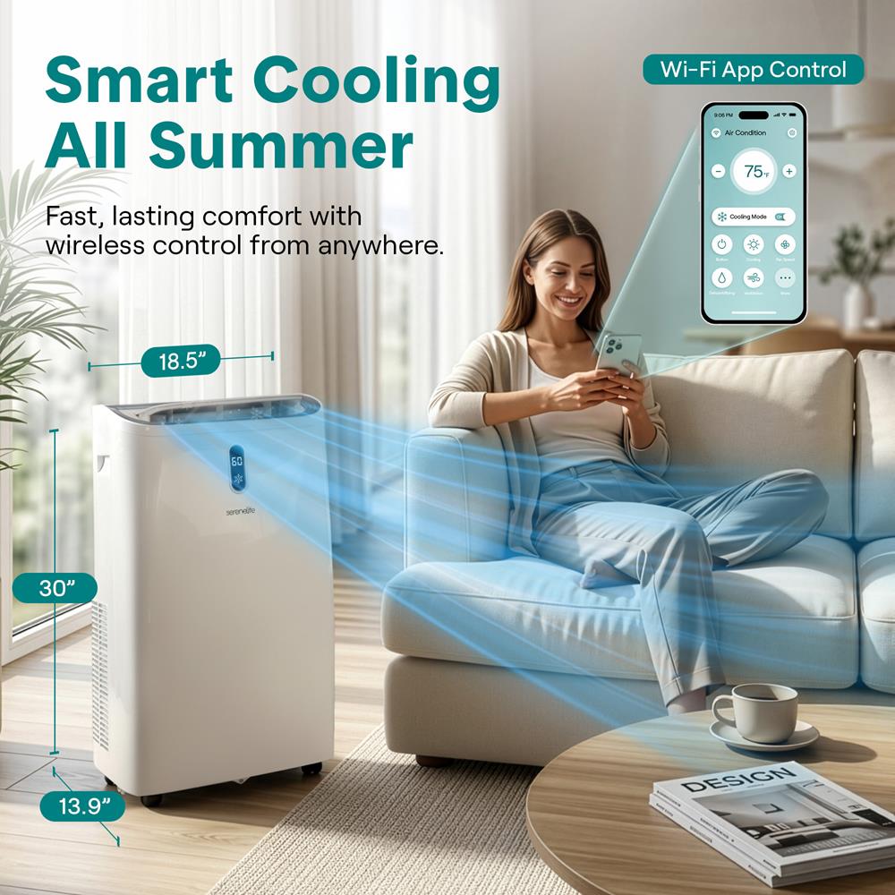 Serenelife Portable AC 12000 BTU Klimagerät mobil weiß