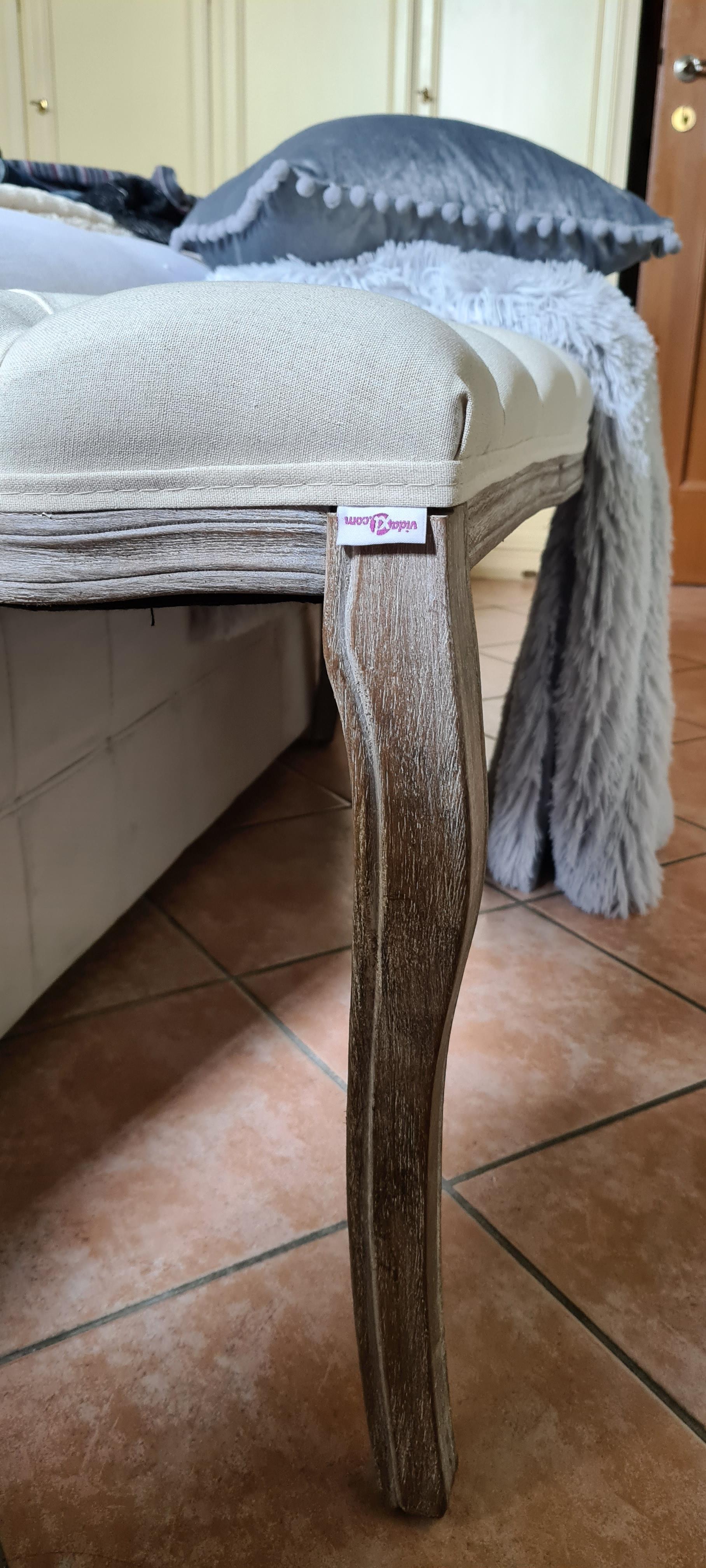 vidaXL Heim & Garten Bank Leinen 110x38x48 cm Dunkelgrau