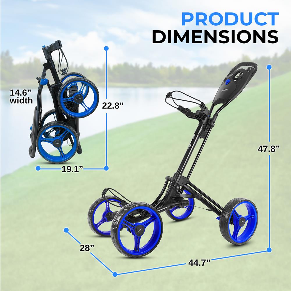 Serenelife Camping Golf Trolley 4 Räder Alu faltbar