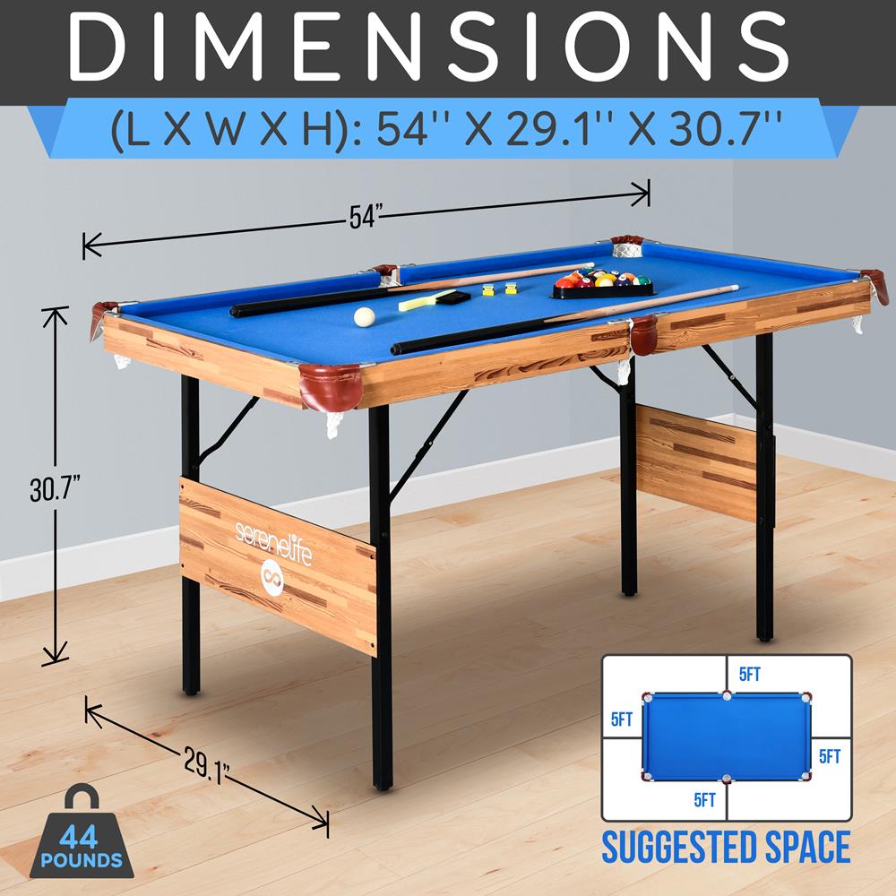 Serenelife Game Tables Billardtisch 4,5 ft klappbar mit Zubehör