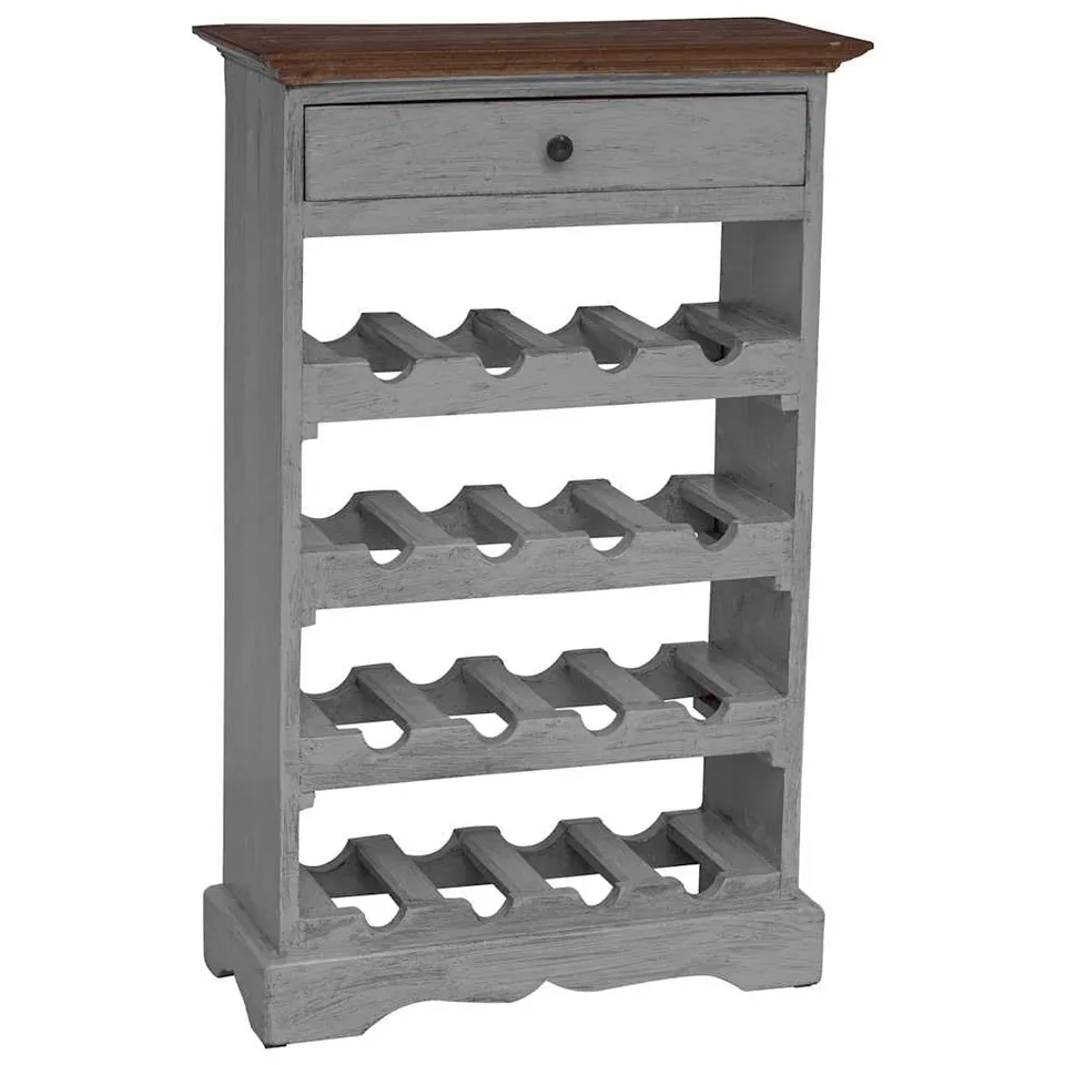 vidaXL Möbel Weinregal 55x23x85cm Flaschenregal Massivholz antik