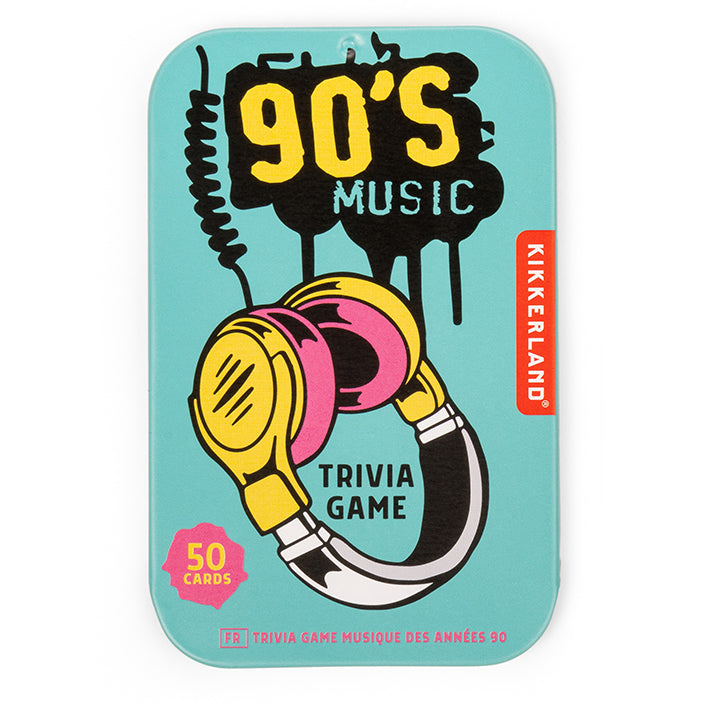 Kikkerland Play 90s Music Trivia Quizspiel 50 Fragen Dose