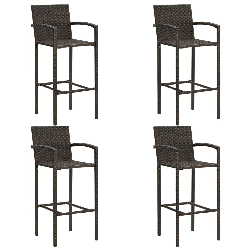 vidaXL Heim & Garten 5-tlg. Gartenbar-Set Rattan Braun 130 cm