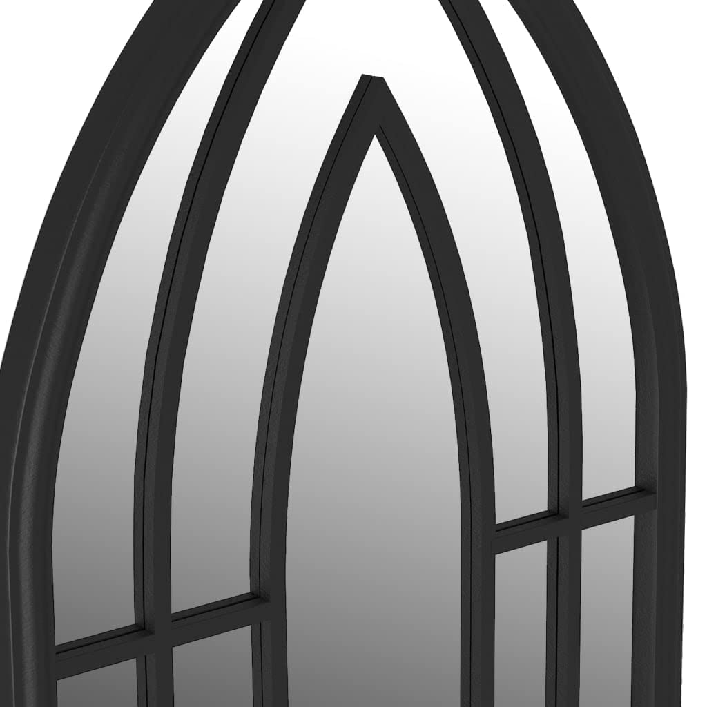 vidaXL Heim & Garten Gartenspiegel Schwarz 70x30cm Eisen