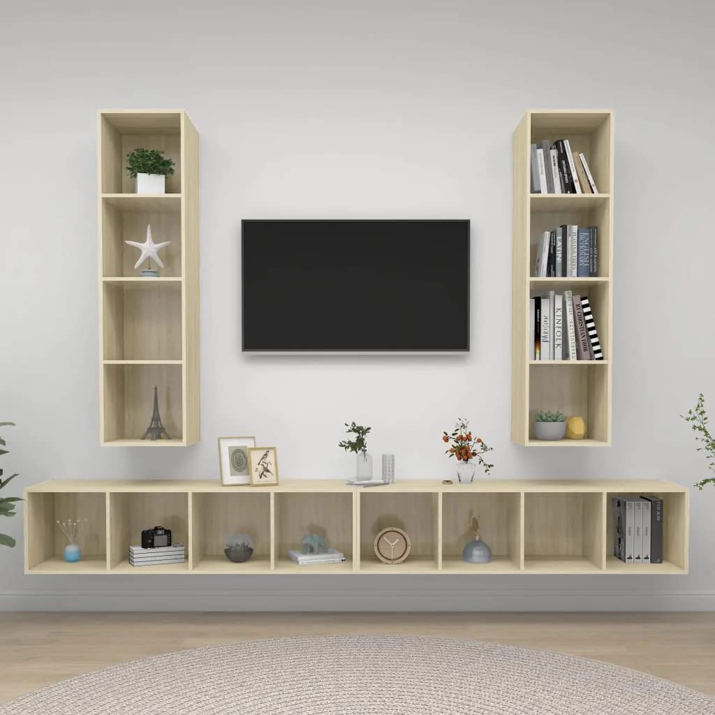 vidaXL Heim & Garten TV-Wandschränke 4 STK Weiß 37x37cm