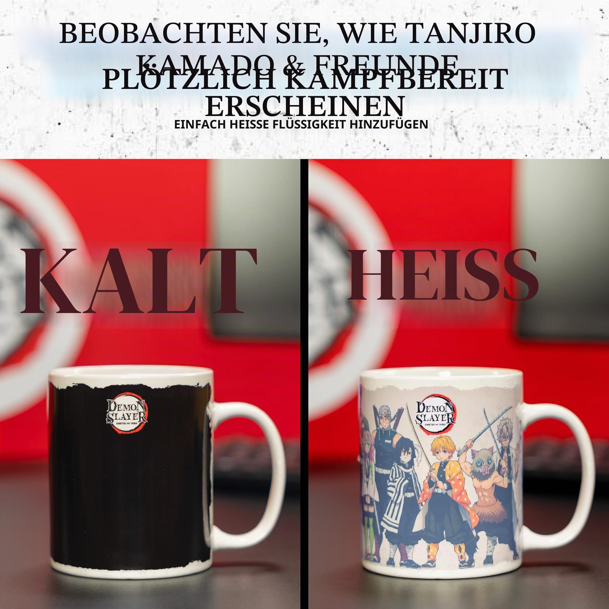 Paladone Demon Slayer Farbwechsel-Tasse 300 ml Schwarz M