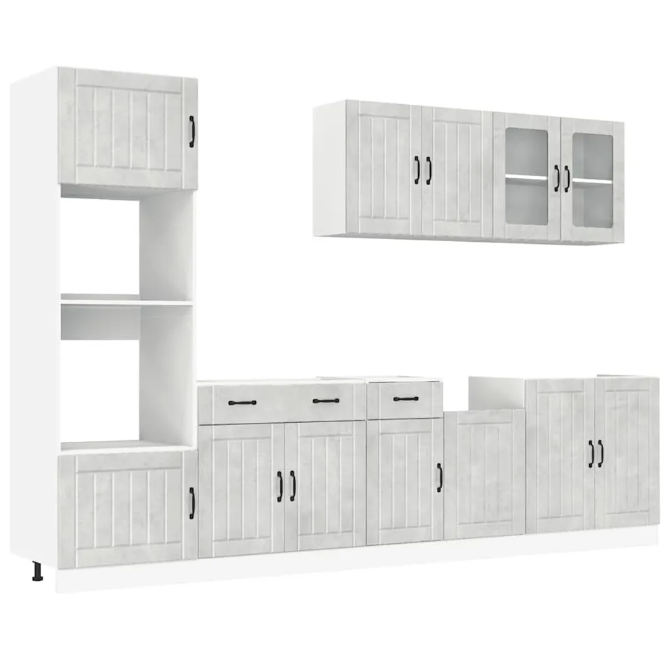 vidaXL Lucca Küchenschrank-Set 7-tlg. Betongrau Holzwerkstoff