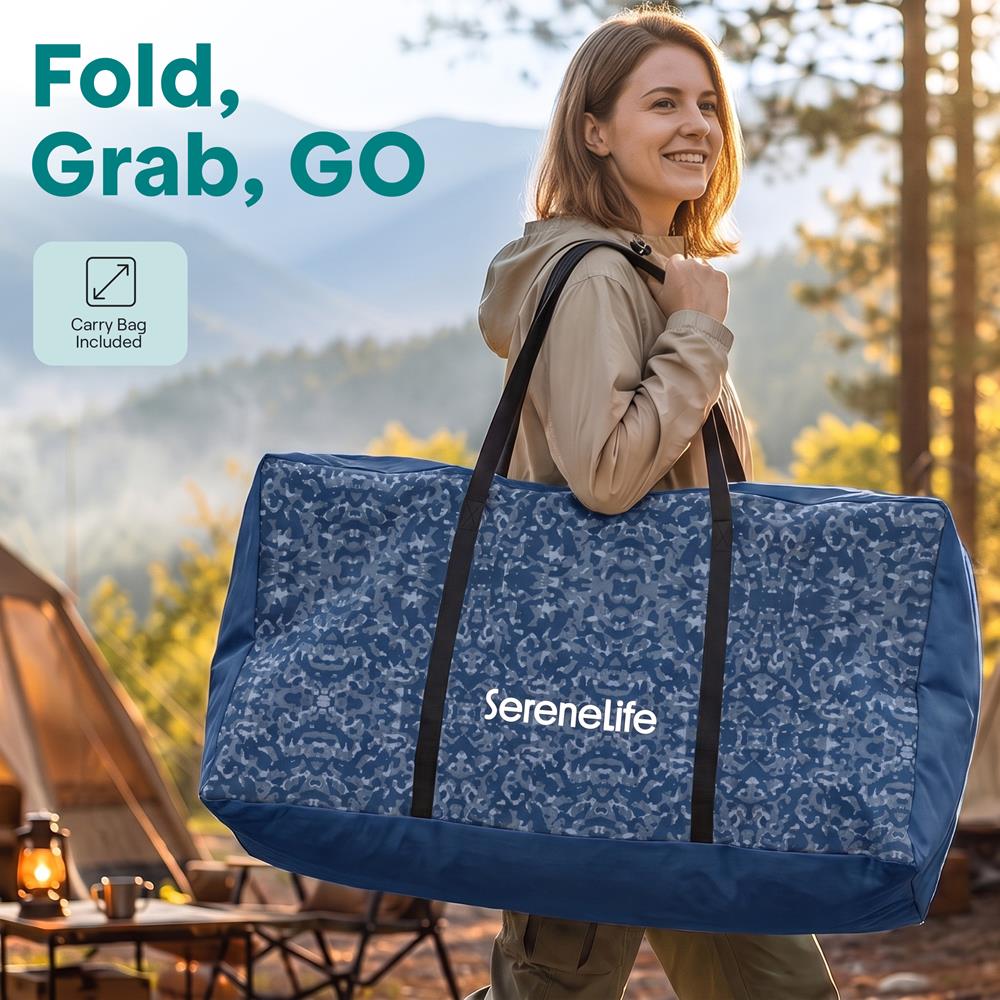 Serenelife SLFLDCHTBLBC Regiestuhl Blau Camouflage mit Tisch