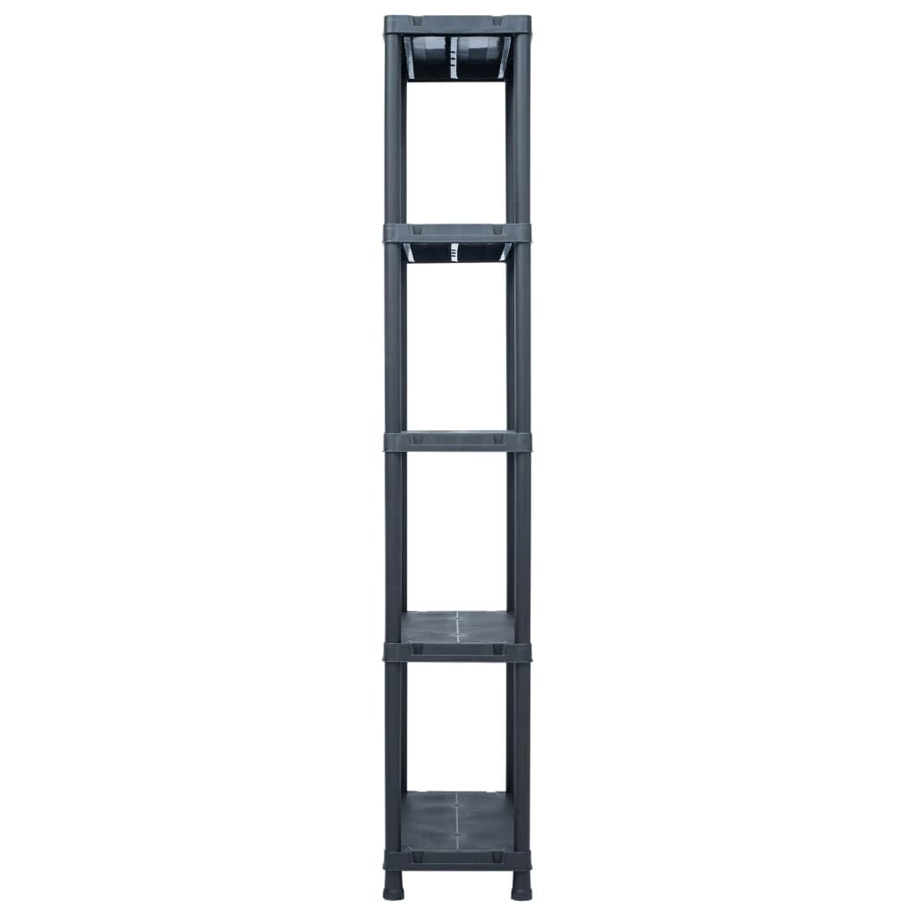 vidaXL Lagerregal 2er-Set 60x30x180 cm Kunststoff schwarz