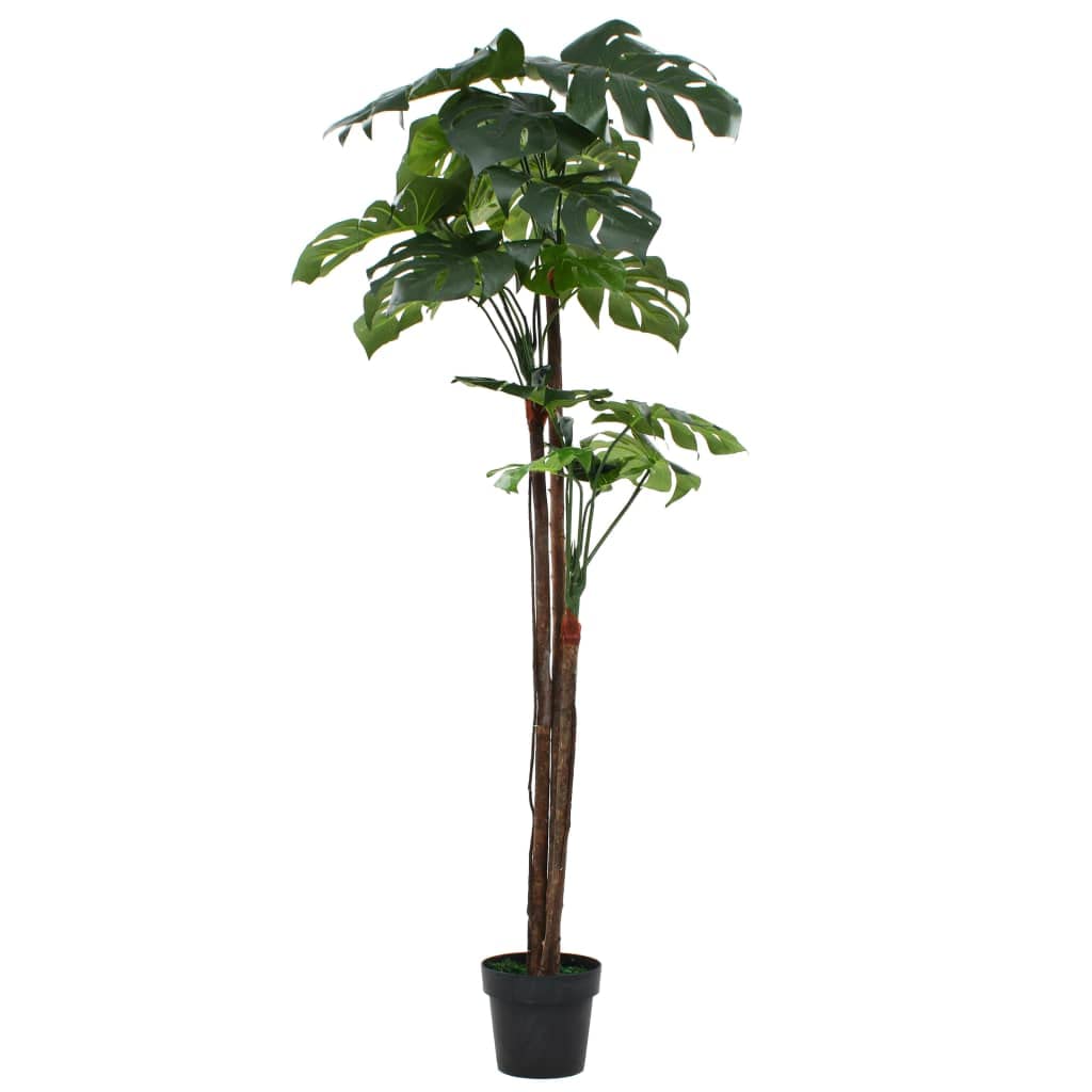 vidaXL Monstera Kunstpflanze Grün 45 cm Topf Fensterblatt