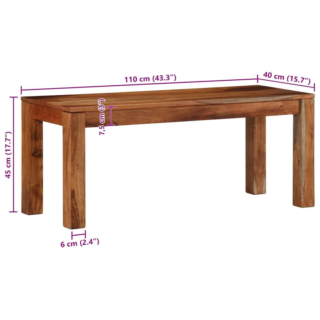 vidaXL Heim & Garten Bank 110 cm Massivholz Akazie