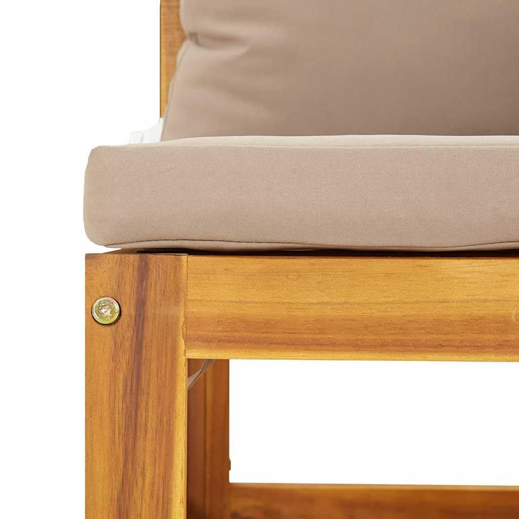 vidaXL Heim & Garten Modular Ecksofa 2Stk Taupe Akazie