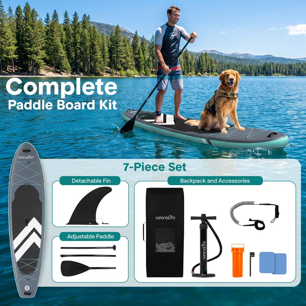 Serenelife SUP aufblasbares Paddle Board Komplettset