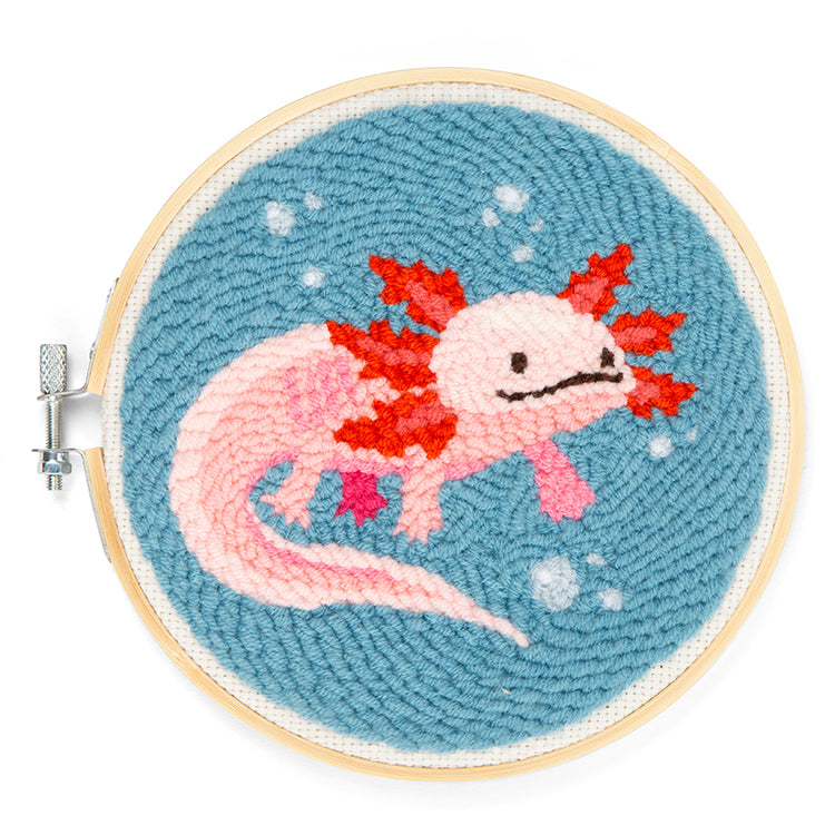Kikkerland Crafters Axolotl Punch Needle Set