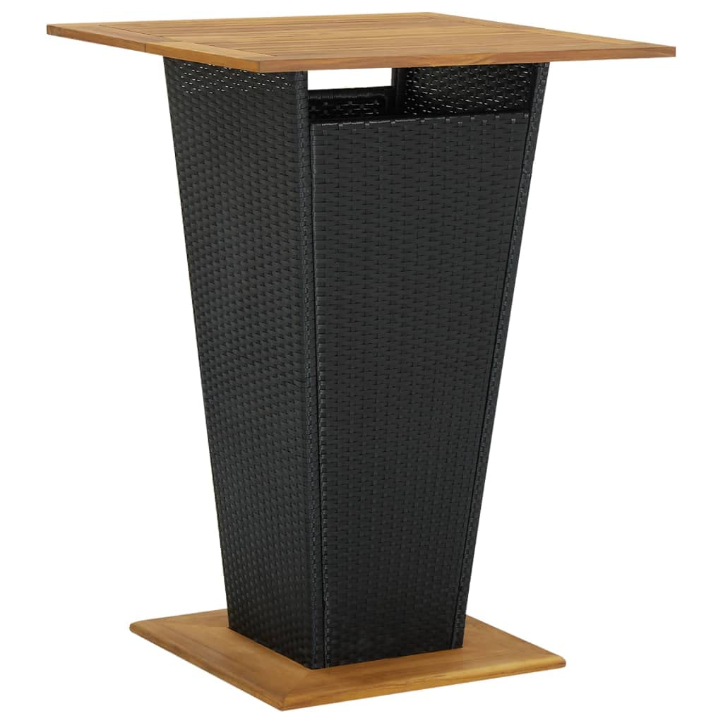 vidaXL Heim & Garten 5-tlg. Gartenbar-Set Rattan Schwarz mit Kissen