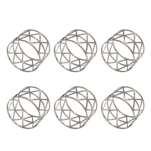 Intirilife Serviettenringe Silber Edelstahl 6er Set Dreieck