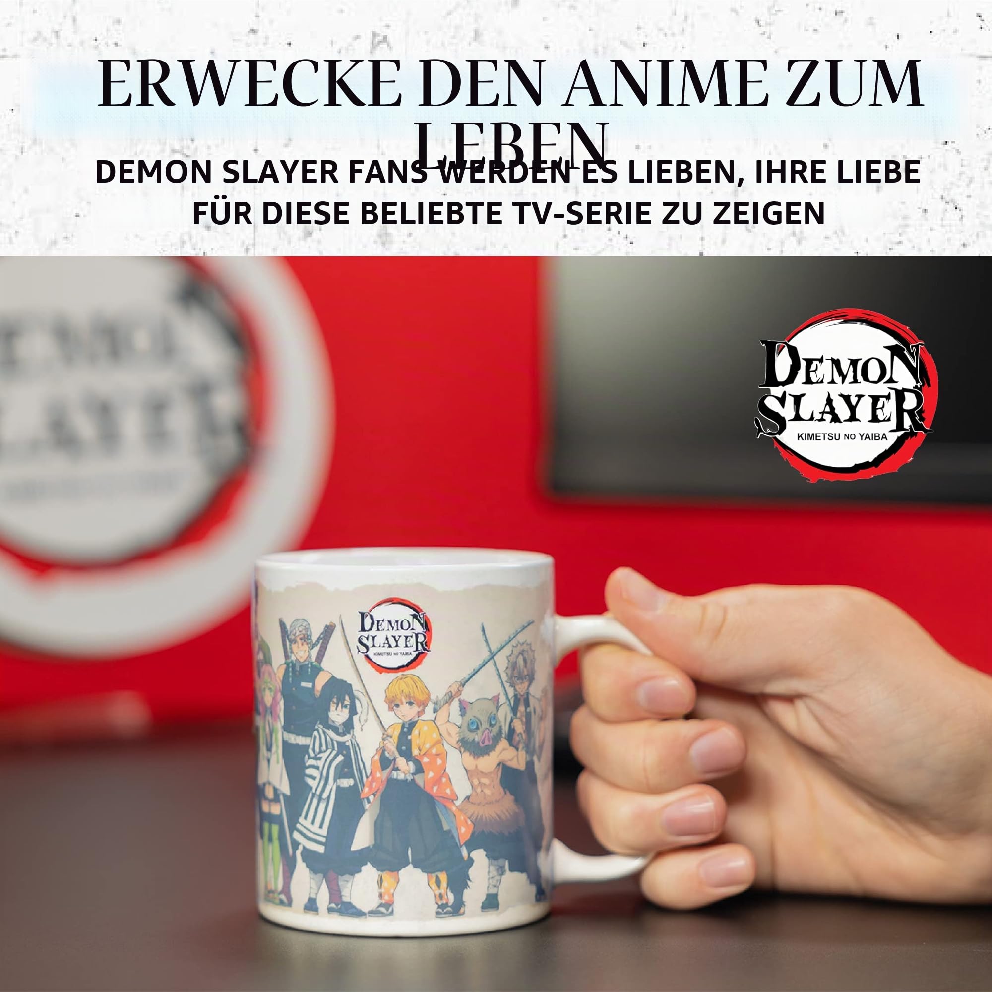 Paladone Demon Slayer Farbwechsel-Tasse 300 ml Schwarz M
