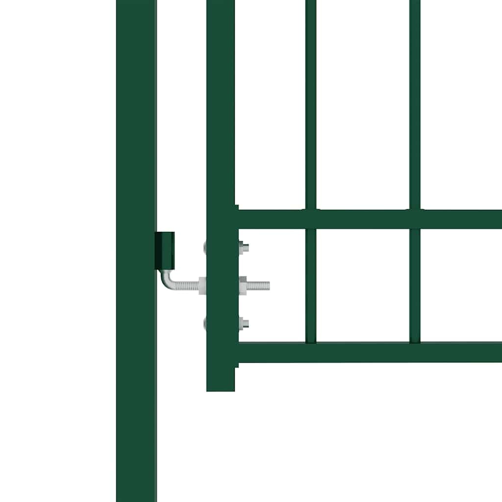 vidaXL Zauntor Spitzen Gartentor Stahl Grün 100x125 cm