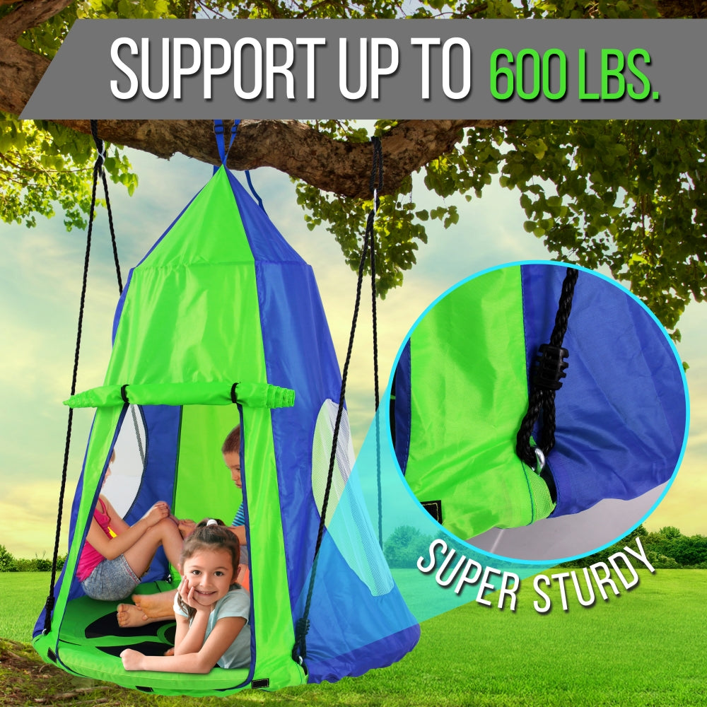 Serenelife Outdoor Swing Baumschaukel Tellerschaukel mit Zelt