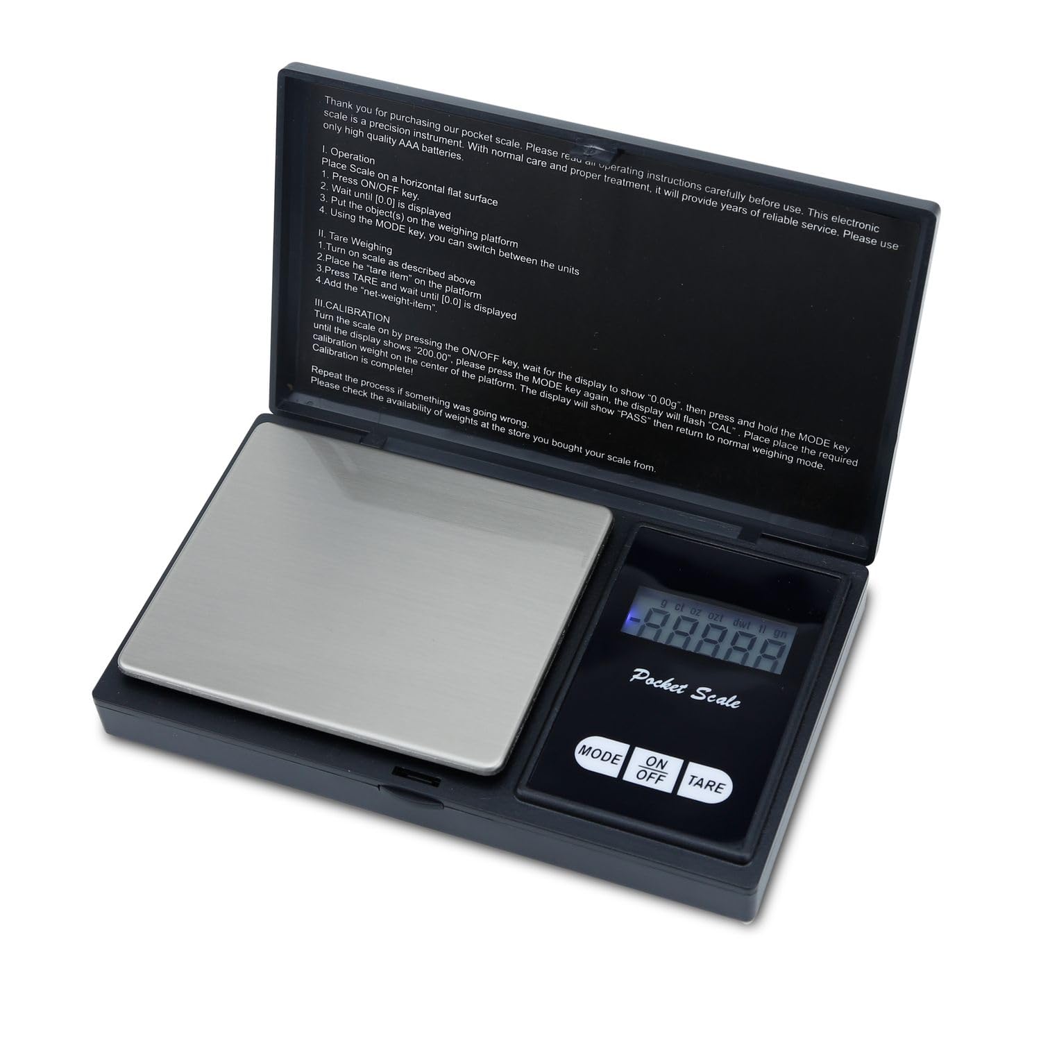 Intirilife Digitale Taschenwaage 500g Feinwaage Schwarz 0,01 g