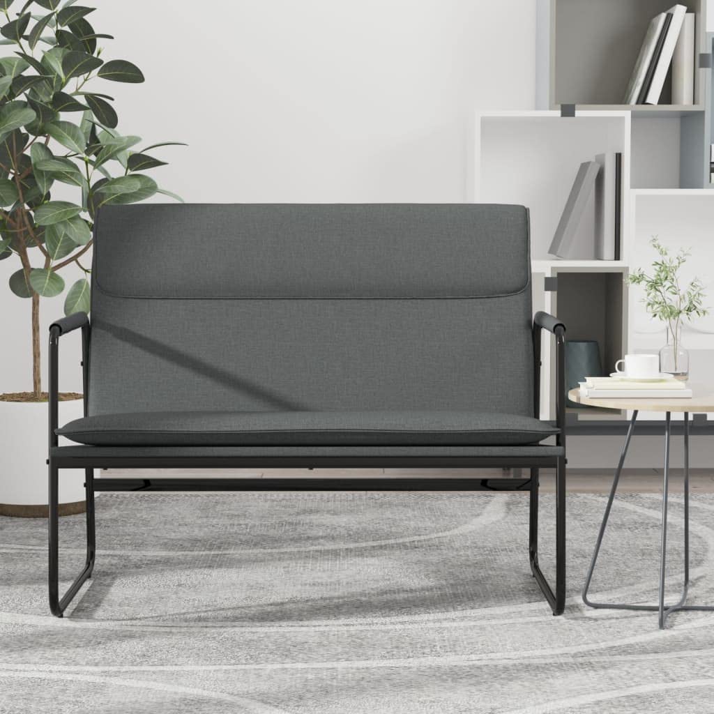 vidaXL Möbel Sitzbank mit Lehne Dunkelgrau 100cm Stoffbezug