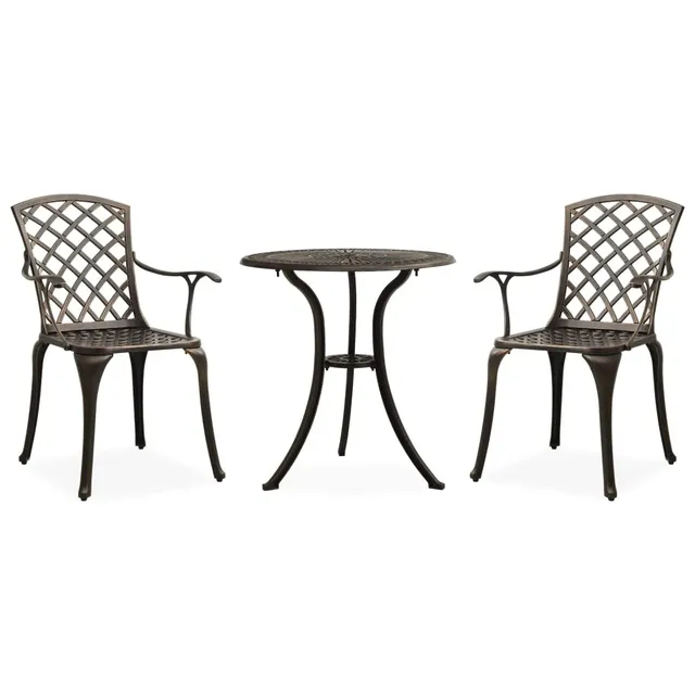 vidaXL Bistroset 3-TLG. Aluminiumguss Bronze Balkonset