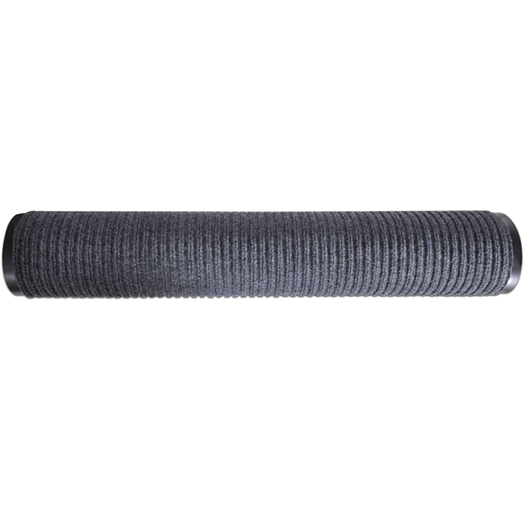 vidaXL Türmatten 2 Stück PVC Fußmatte grau 90x60 cm rutschfest