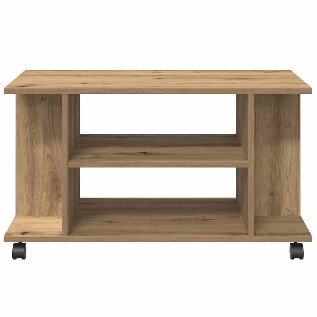 vidaXL Heim & Garten TV-Regal Artisan-Eiche 80x40x45 Rollen