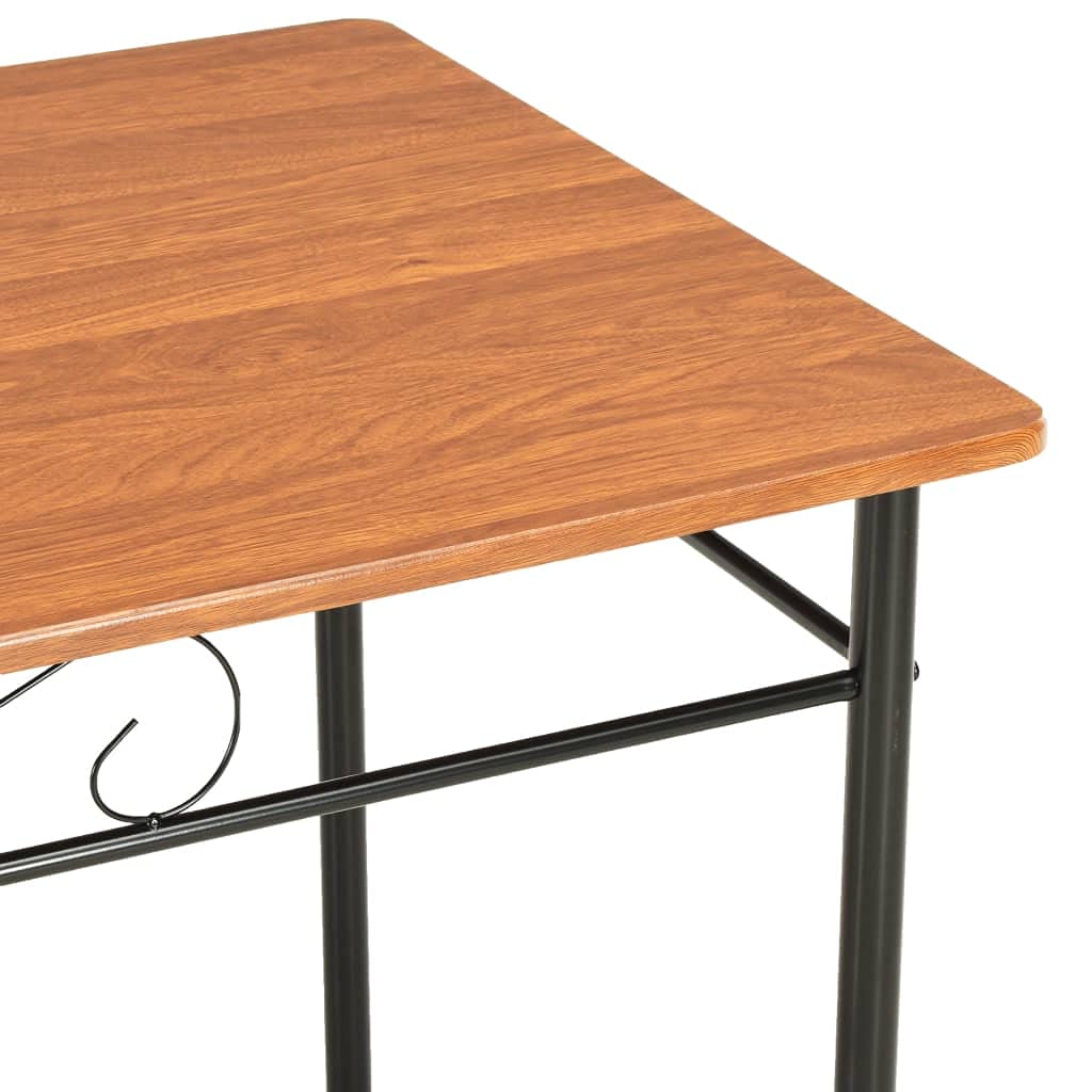 vidaXL Essgruppe 7-tlg. MDF Stahl Tisch 6 Stühle Braun