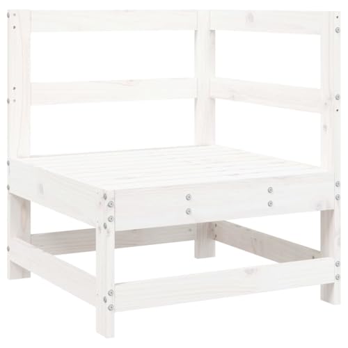 vidaXL Heim & Garten Garten-Ecksofa Weiß Kiefernholz