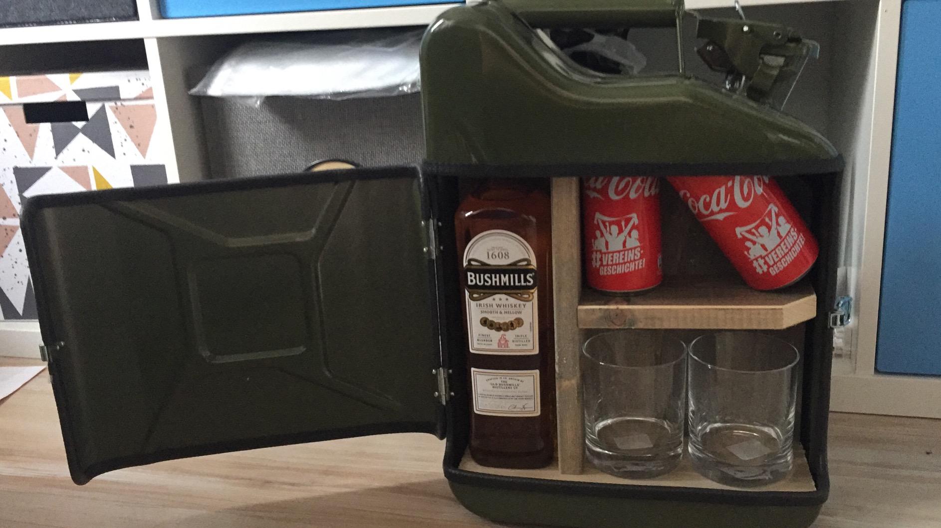 Mikamax Kanister Bar 10L Minibar Schwarz 2 Gläser