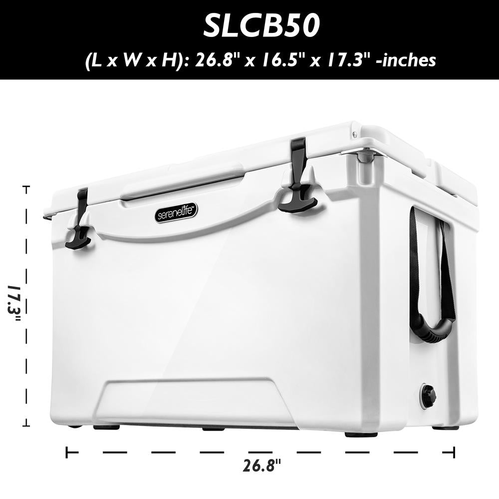 Serenelife Camping Kühlbox 47L weiß 5 Tage Eis 63 Dosen